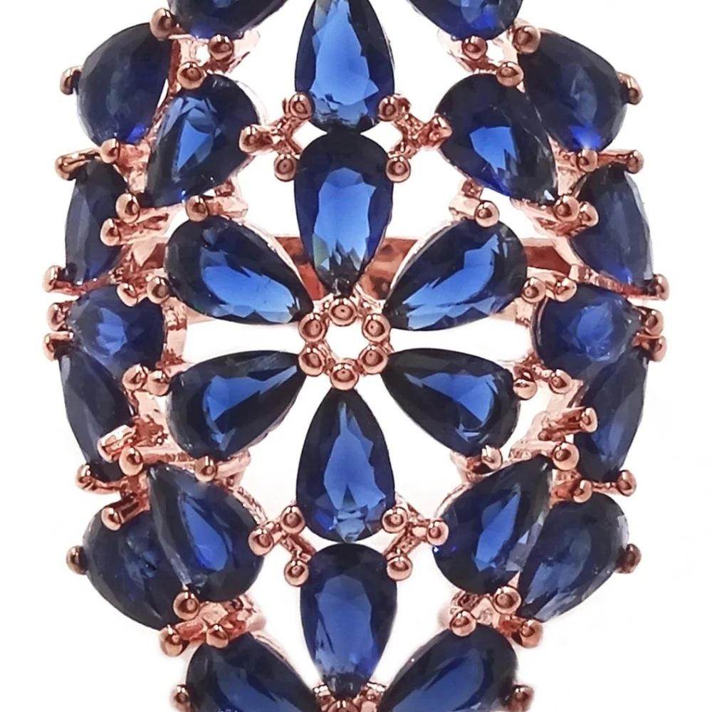 Savvy Cie Rose Gold Lab Created Sapphire Ring